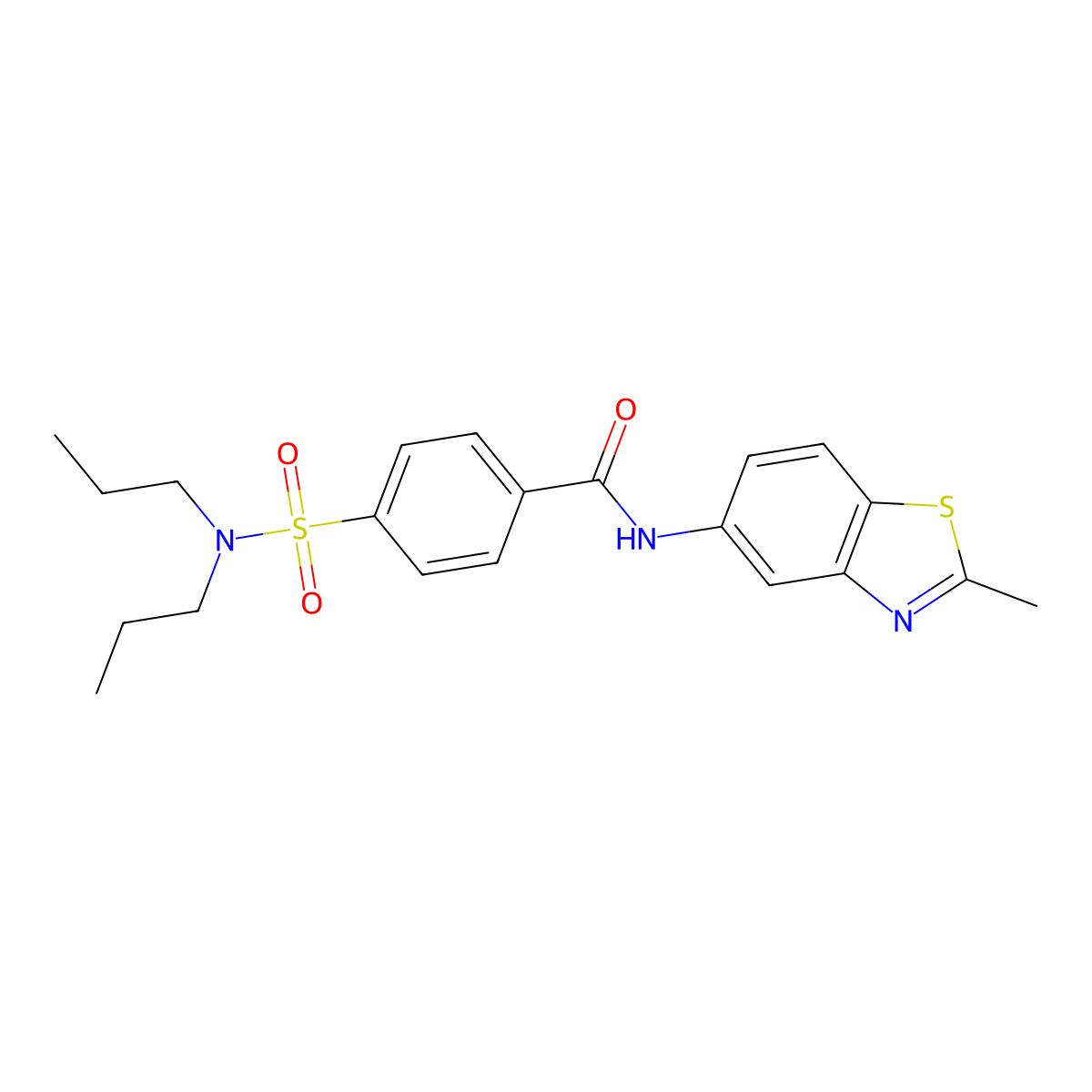 4-(dipropylsulfamoyl)-N-(2-methyl-1,3-benzothiazol-5-yl)benzamide molecular structure, CAS 392237-07-9