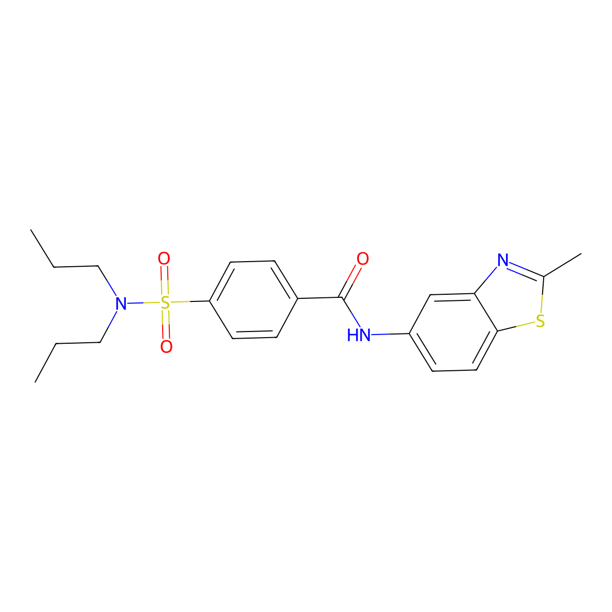 4-(dipropylsulfamoyl)-N-(2-methyl-1,3-benzothiazol-5-yl)benzamide molecular structure, CAS 392237-07-9