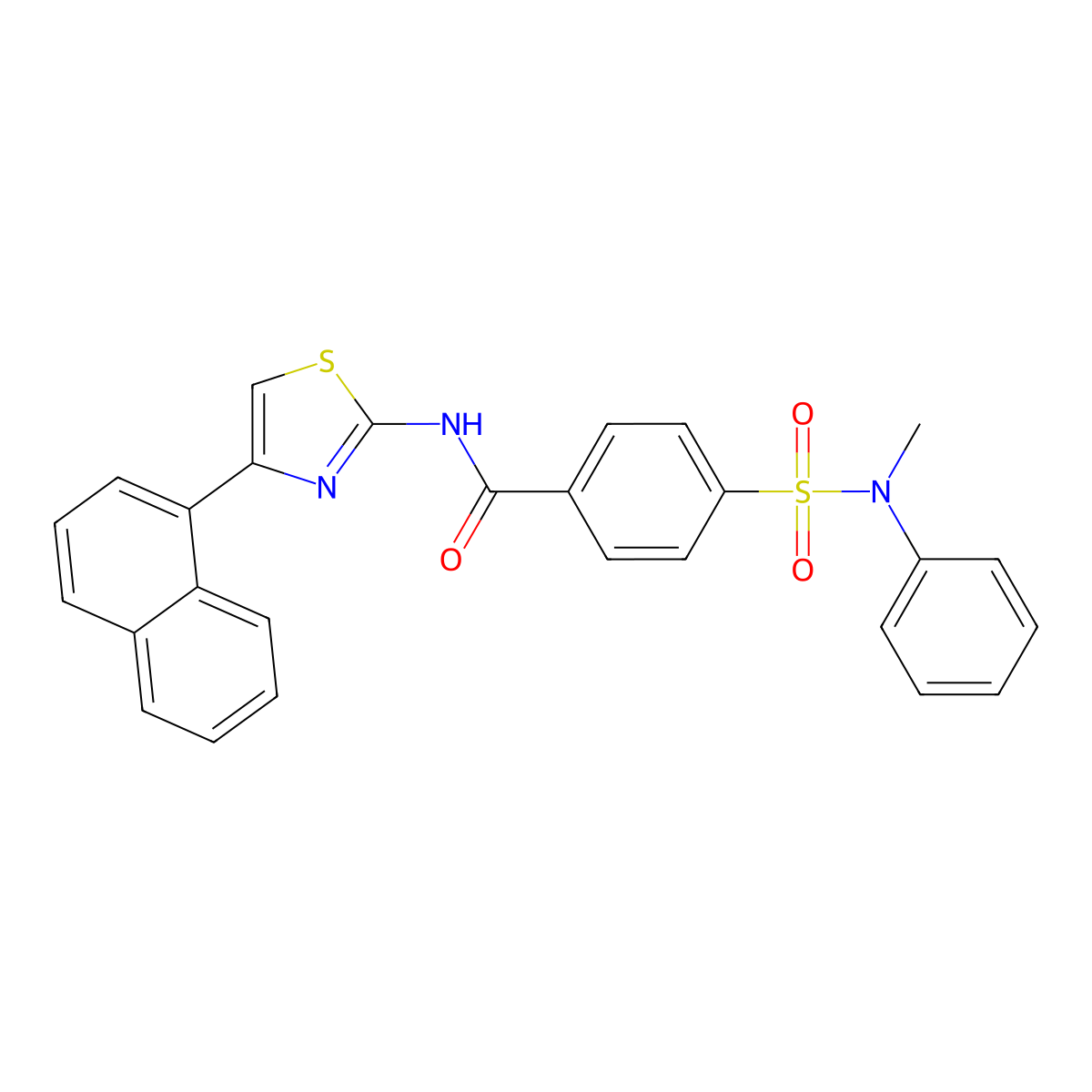 4-(N-methyl-N-phenylsulfamoyl)-N-(4-(naphthalen-1-yl)thiazol-2-yl)benzamide molecular structure, CAS 392237-09-1