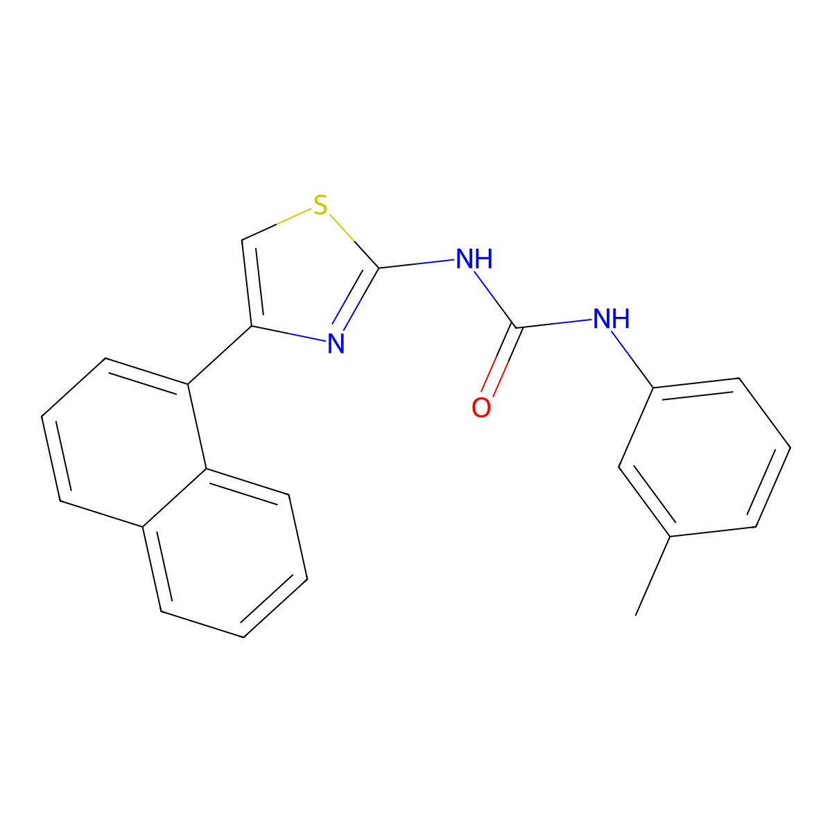 1-(4-(Naphthalen-1-yl)thiazol-2-yl)-3-(m-tolyl)urea molecular structure, CAS 392237-12-6