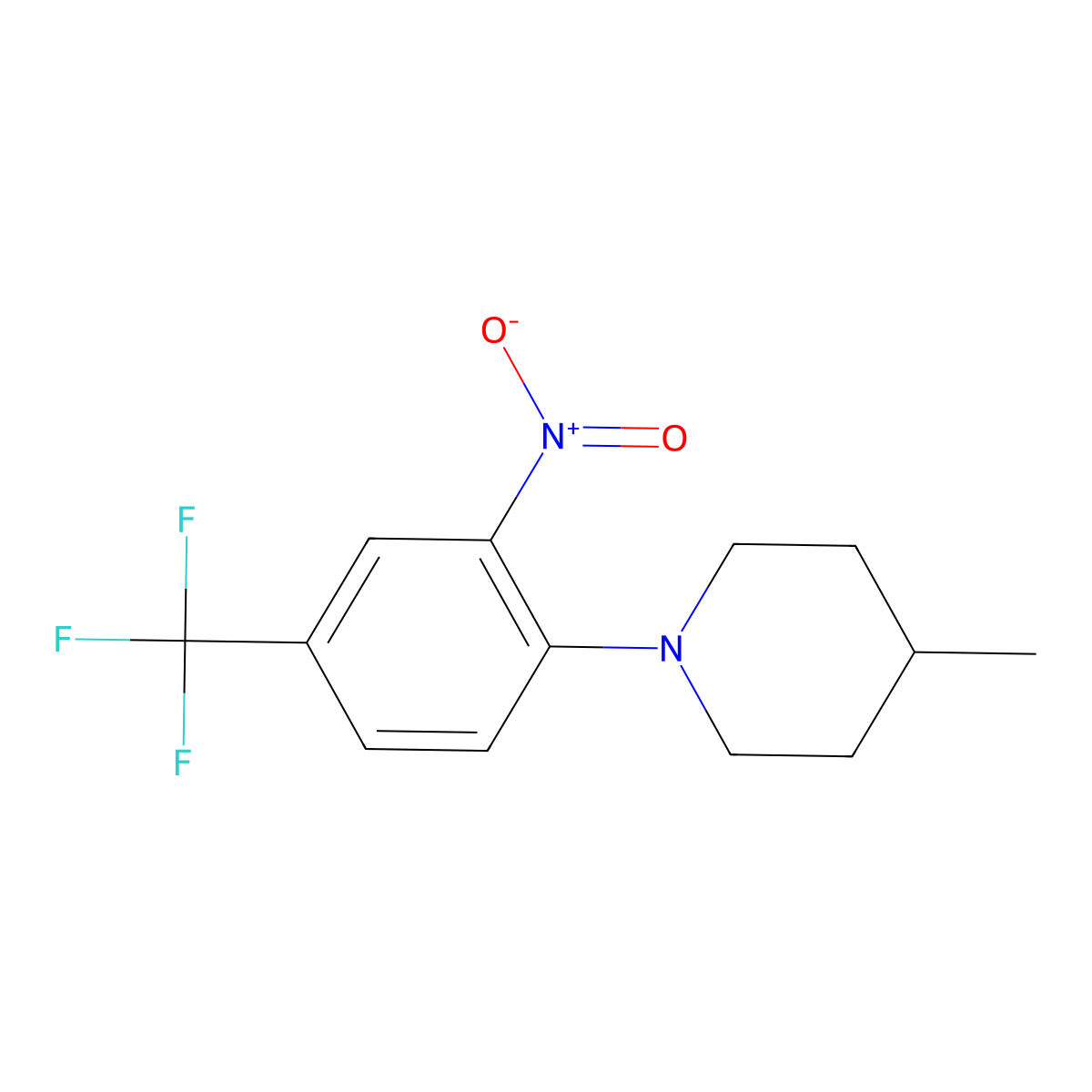 4-Methyl-1-[2-nitro-4-(trifluoromethyl)phenyl]piperidine molecular structure, CAS 392237-31-9