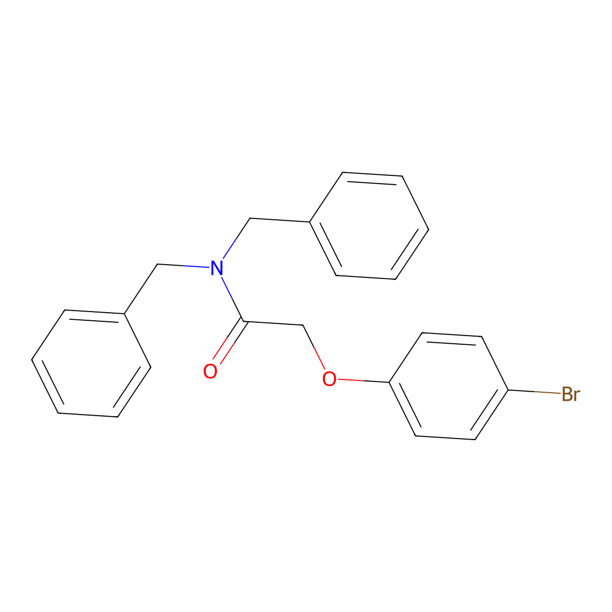 N,N-dibenzyl-2-(4-bromophenoxy)acetamide molecular structure, CAS 392237-58-0