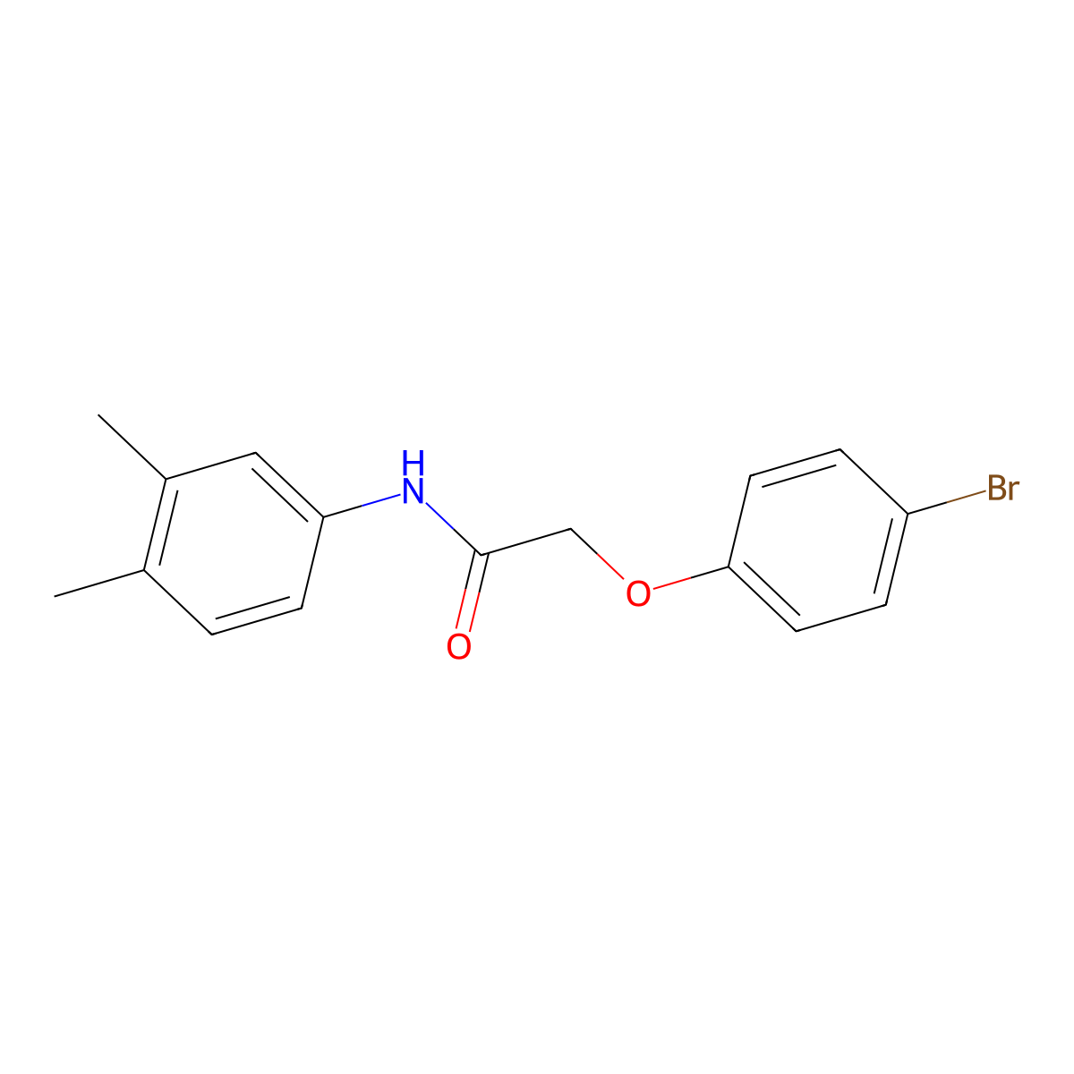 2-(4-bromophenoxy)-N-(3,4-dimethylphenyl)acetamide molecular structure, CAS 392237-61-5