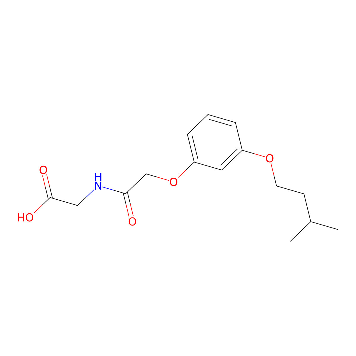 2-(2-(3-(Isopentyloxy)phenoxy)acetamido)acetic acid molecular structure, CAS 392237-81-9