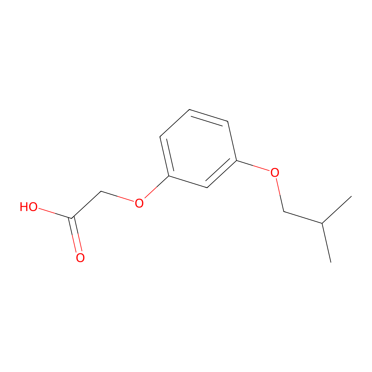 2-[3-(2-Methylpropoxy)phenoxy]acetic acid molecular structure, CAS 392237-83-1