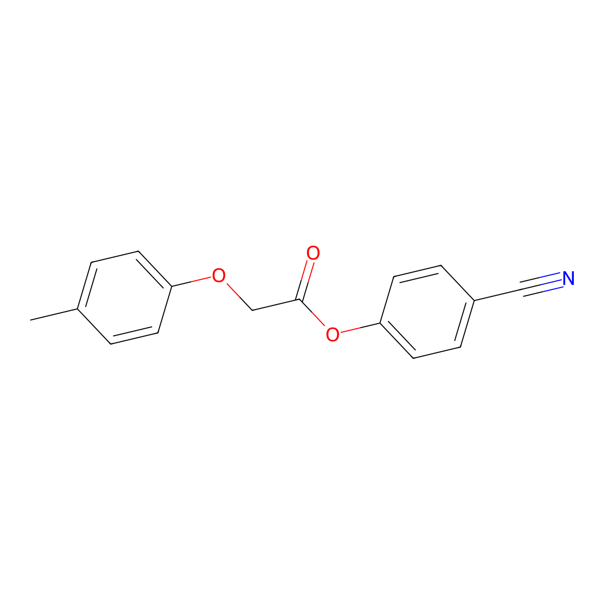 4-Cyanophenyl 2-(p-tolyloxy)acetate molecular structure, CAS 392237-84-2