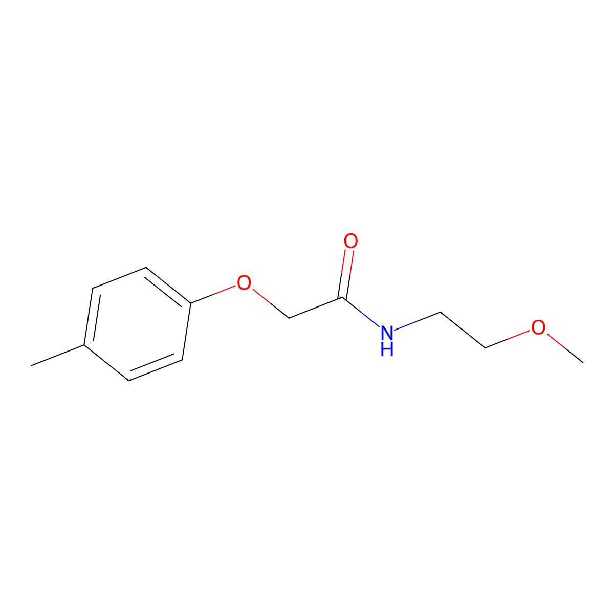 N-(2-methoxyethyl)-2-(4-methylphenoxy)acetamide molecular structure, CAS 392237-90-0