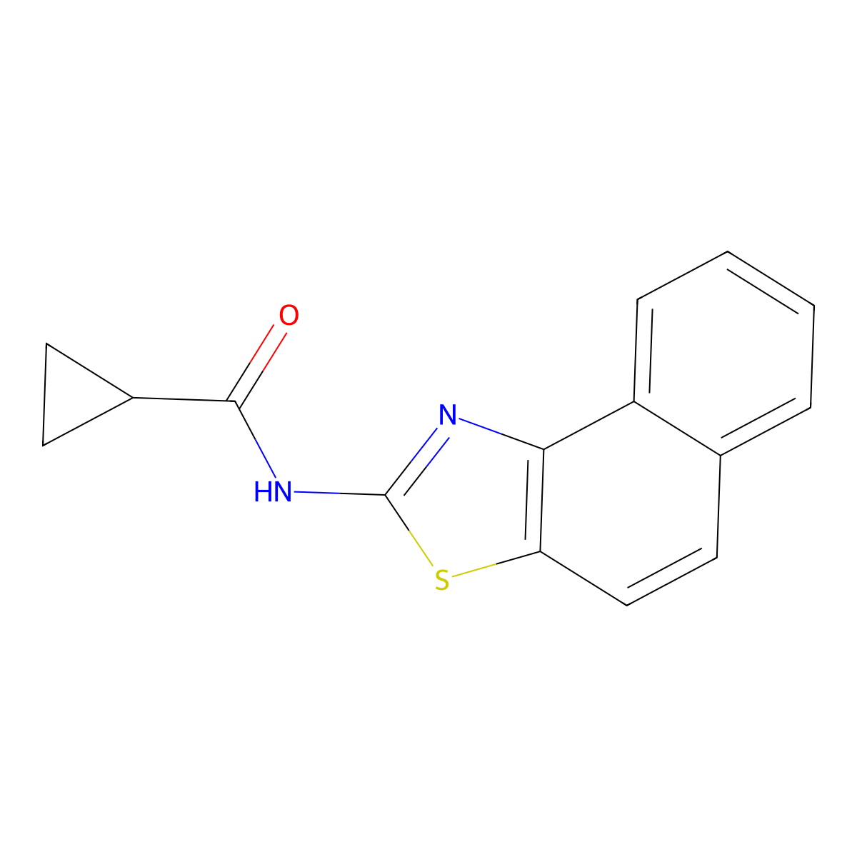 N-(naphtho[1,2-d]thiazol-2-yl)cyclopropanecarboxamide molecular structure, CAS 392238-36-7