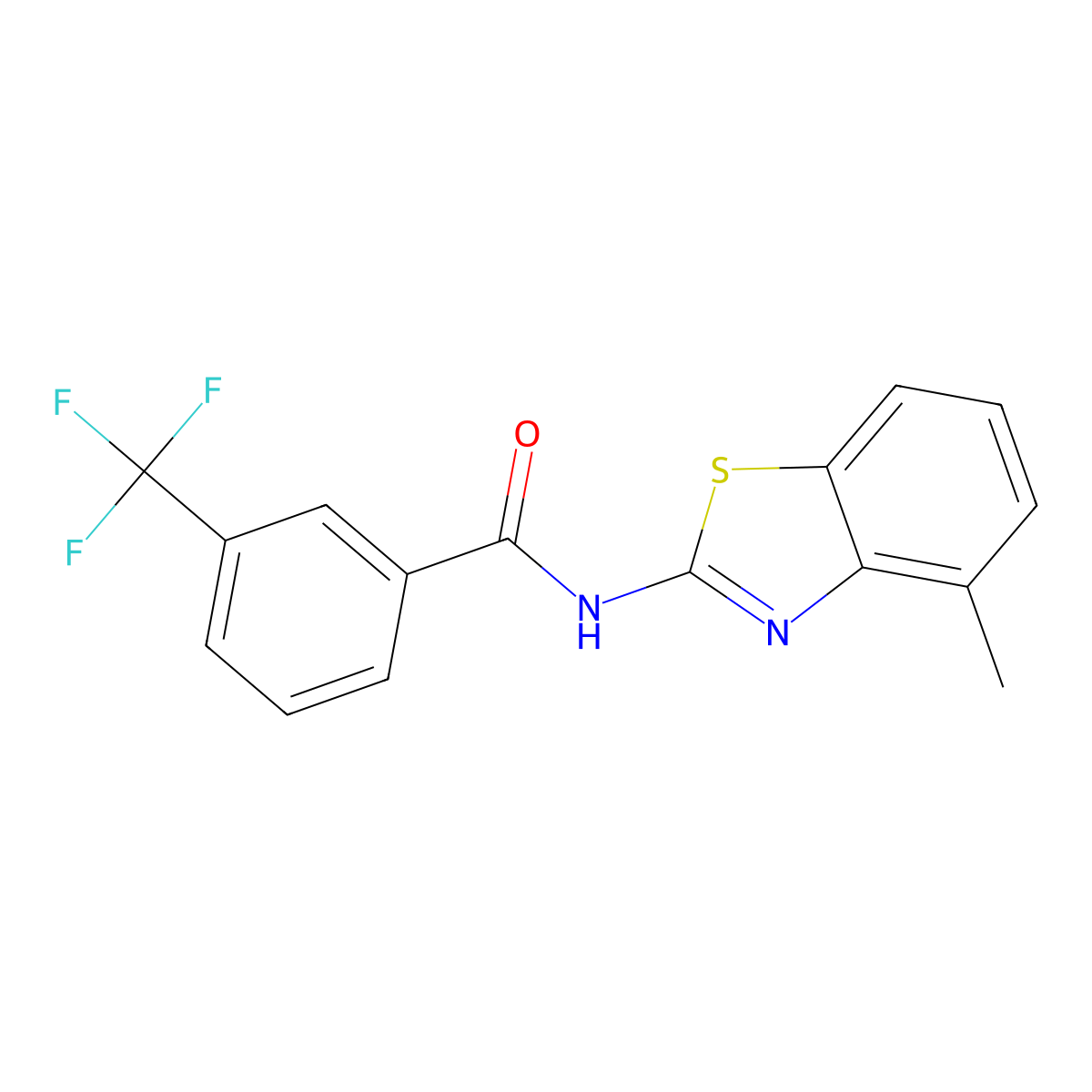 N-(4-methyl-1,3-benzothiazol-2-yl)-3-(trifluoromethyl)benzamide molecular structure, CAS 392238-61-8