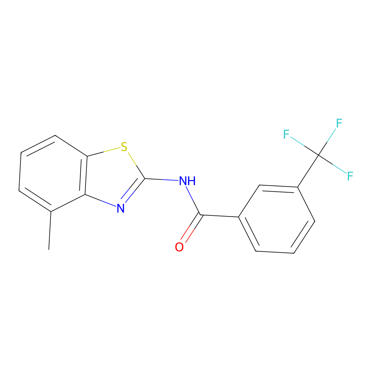 N-(4-methyl-1,3-benzothiazol-2-yl)-3-(trifluoromethyl)benzamide molecular structure, CAS 392238-61-8
