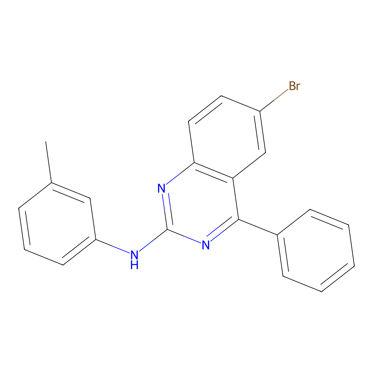 (6-Bromo-4-phenyl-quinazolin-2-yl)-m-tolyl-amine molecular structure, CAS 392238-78-7