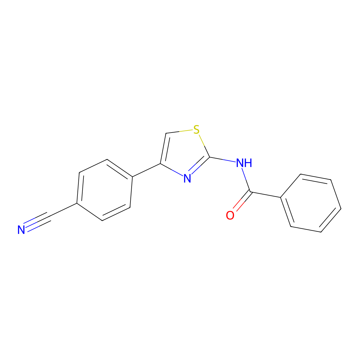 N-(4-(4-cyanophenyl)thiazol-2-yl)benzamide molecular structure, CAS 392239-24-6