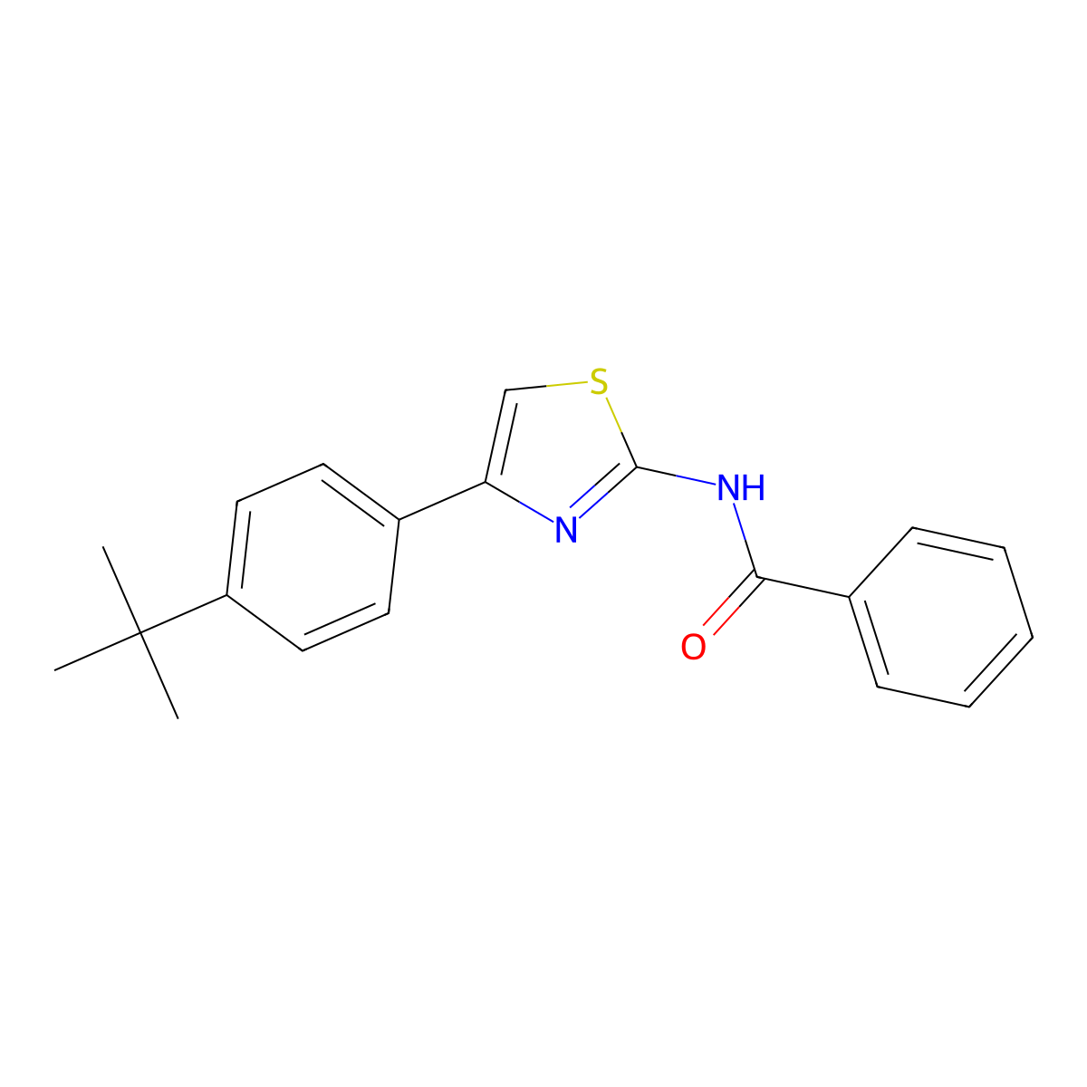 N-[4-(4-tert-butylphenyl)-1,3-thiazol-2-yl]benzamide molecular structure, CAS 392239-28-0