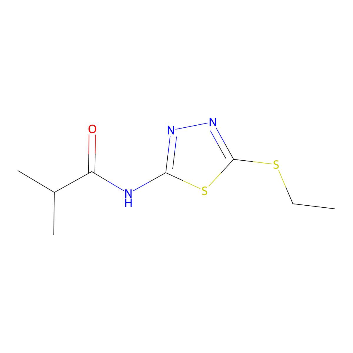 N-(5-ethylsulfanyl-1,3,4-thiadiazol-2-yl)-2-methylpropanamide molecular structure, CAS 392239-36-0
