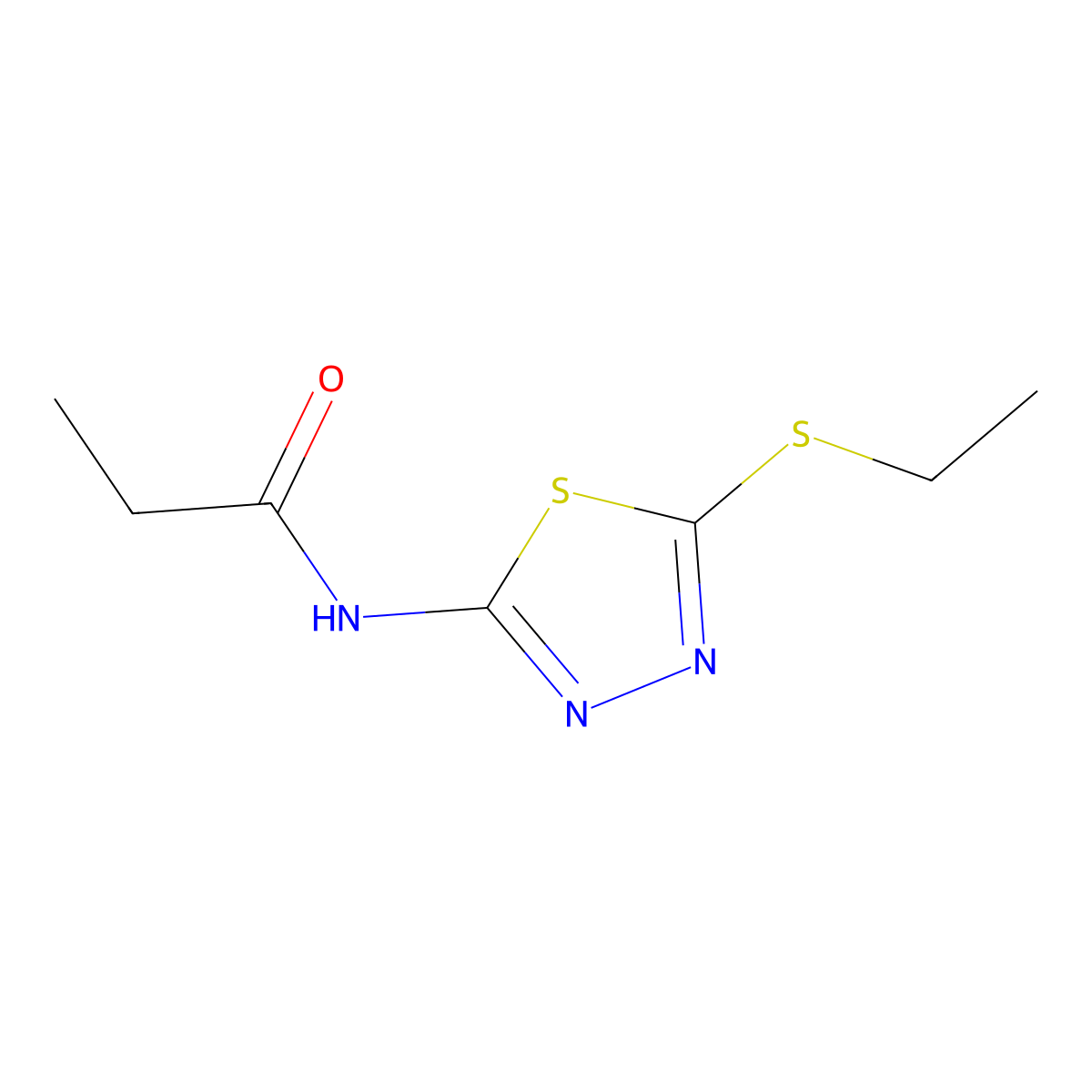 N-[5-(ethylsulfanyl)-1,3,4-thiadiazol-2-yl]propanamide molecular structure, CAS 392239-38-2