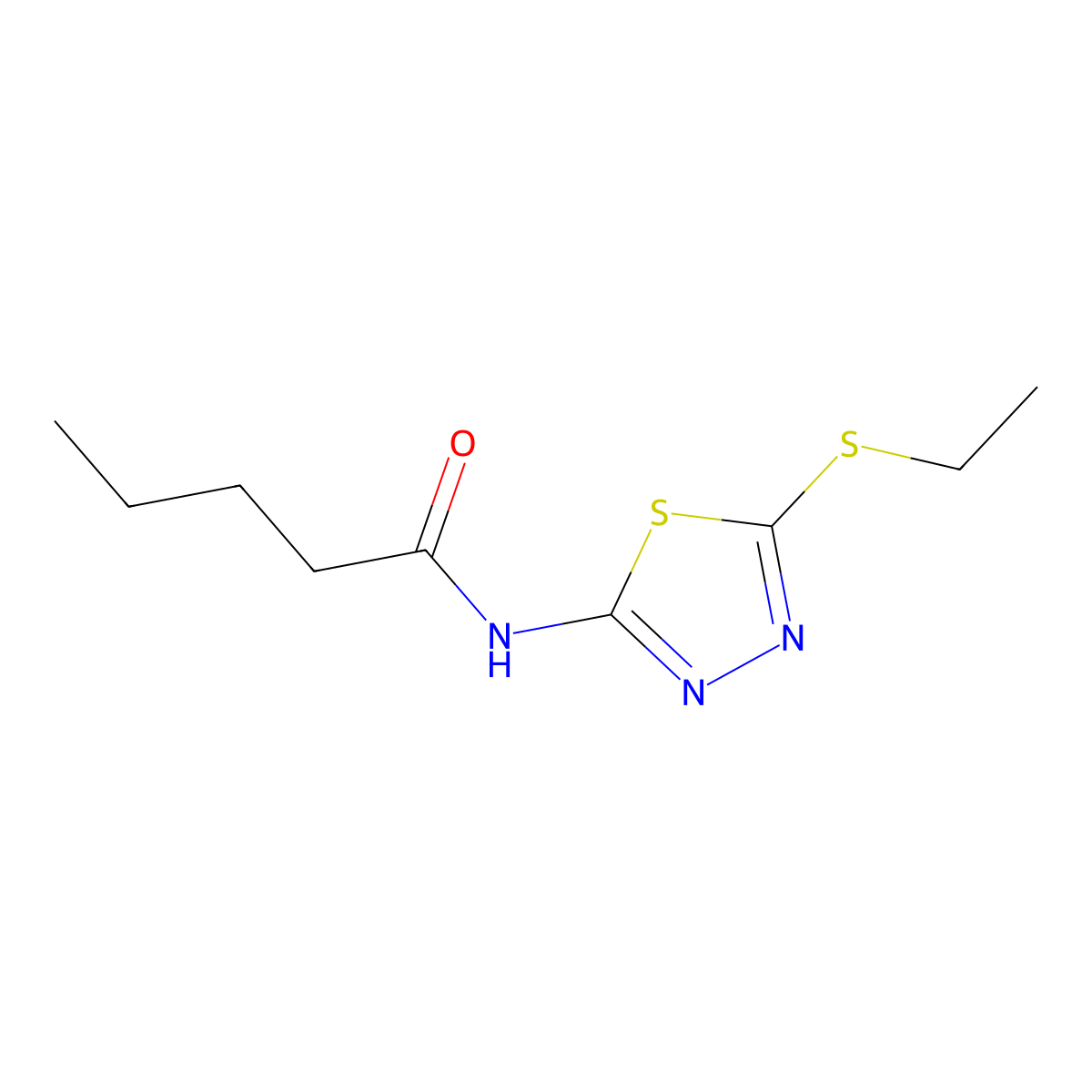 N-(5-(ethylthio)-1,3,4-thiadiazol-2-yl)pentanamide molecular structure, CAS 392239-40-6
