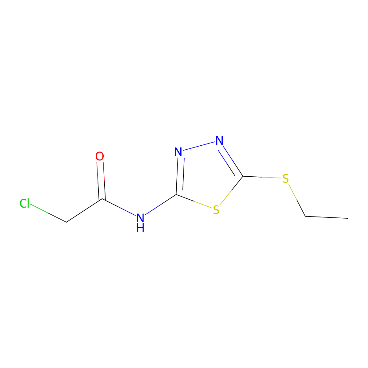 2-Chloro-N-[5-(ethylthio)-1,3,4-thiadiazol-2-YL]acetamide molecular structure, CAS 392239-42-8