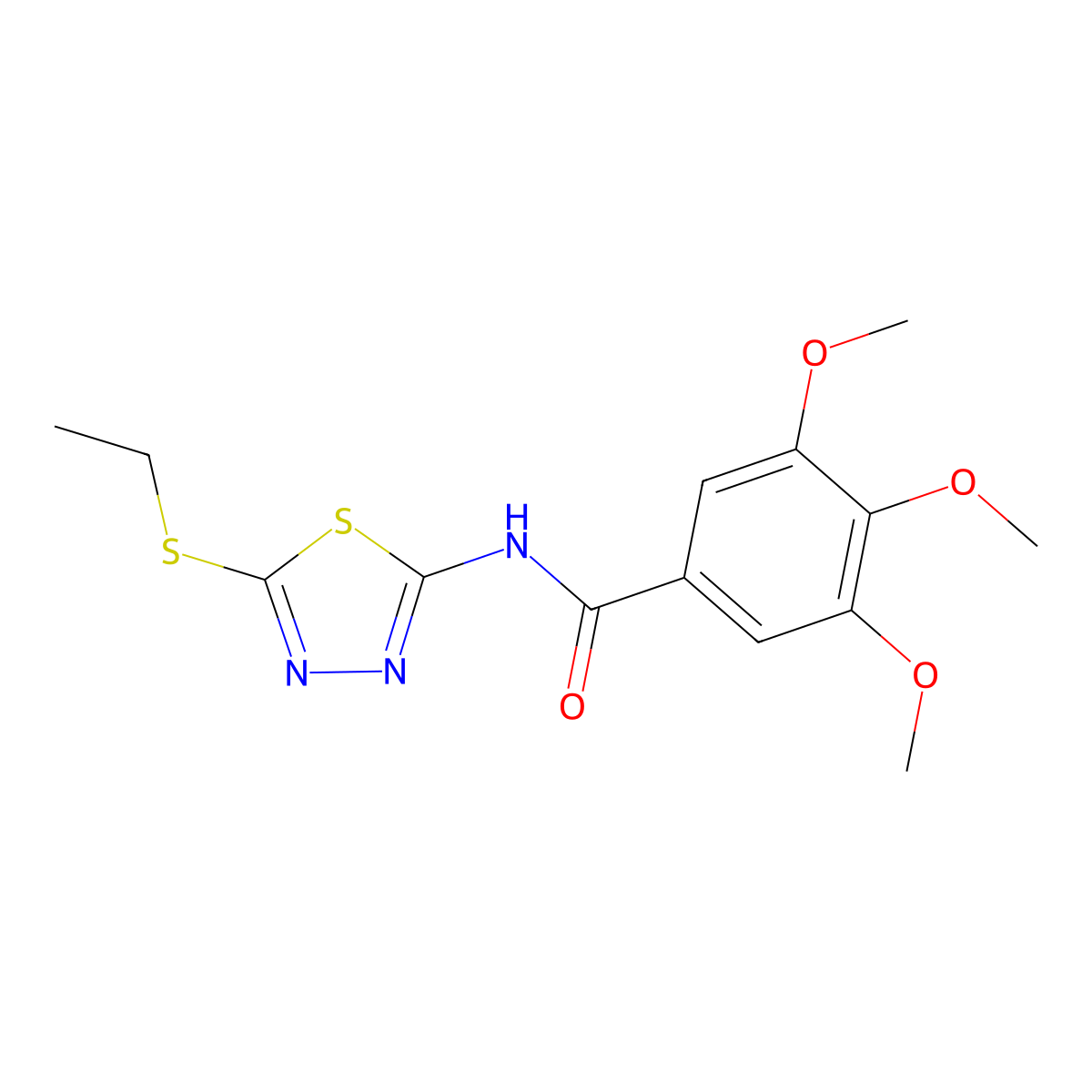 N-[5-(ethylsulfanyl)-1,3,4-thiadiazol-2-yl]-3,4,5-trimethoxybenzamide molecular structure, CAS 392239-52-0
