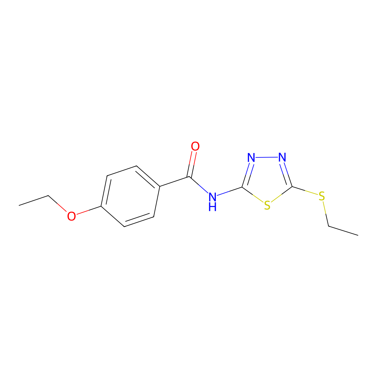 4-ethoxy-N-[5-(ethylsulfanyl)-1,3,4-thiadiazol-2-yl]benzamide molecular structure, CAS 392239-56-4