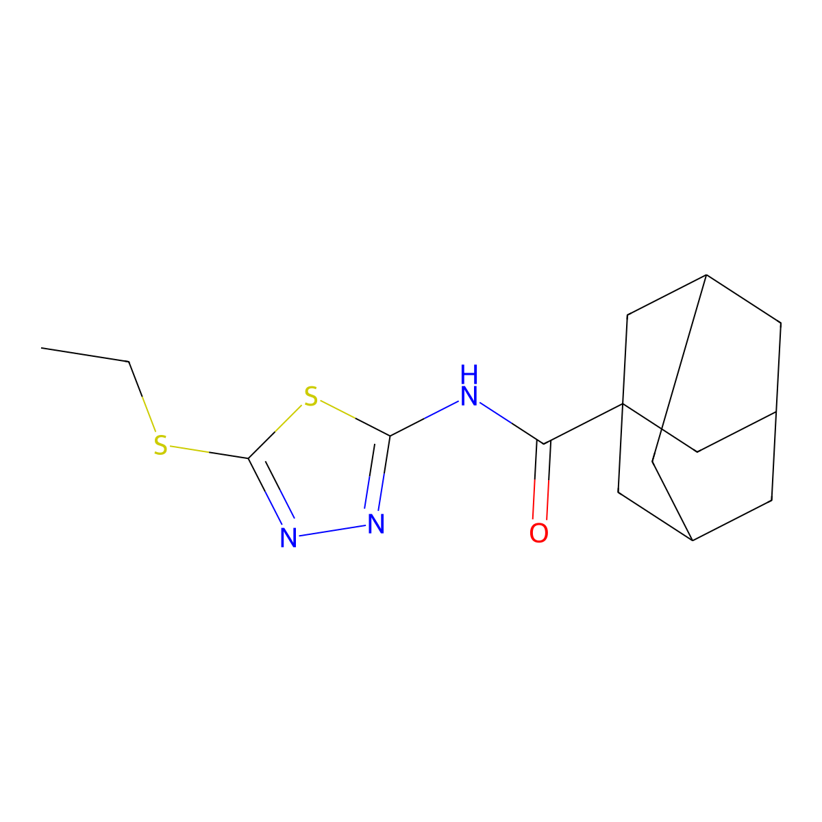 N-[5-(ethylsulfanyl)-1,3,4-thiadiazol-2-yl]adamantane-1-carboxamide molecular structure, CAS 392239-57-5