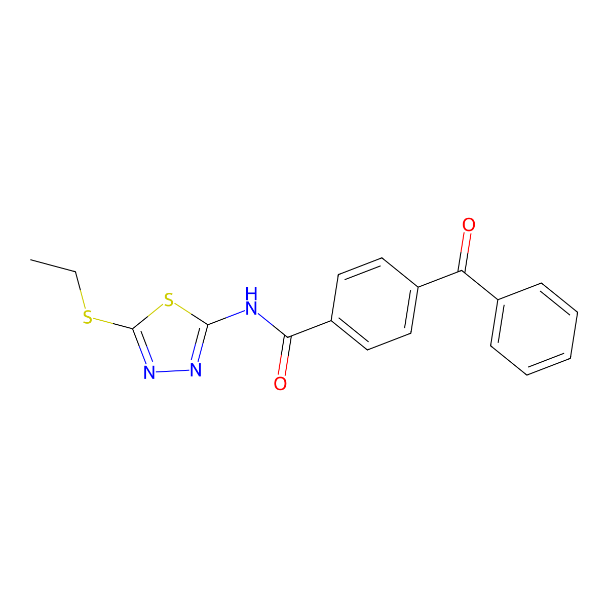 4-benzoyl-N-[5-(ethylsulfanyl)-1,3,4-thiadiazol-2-yl]benzamide molecular structure, CAS 392239-59-7