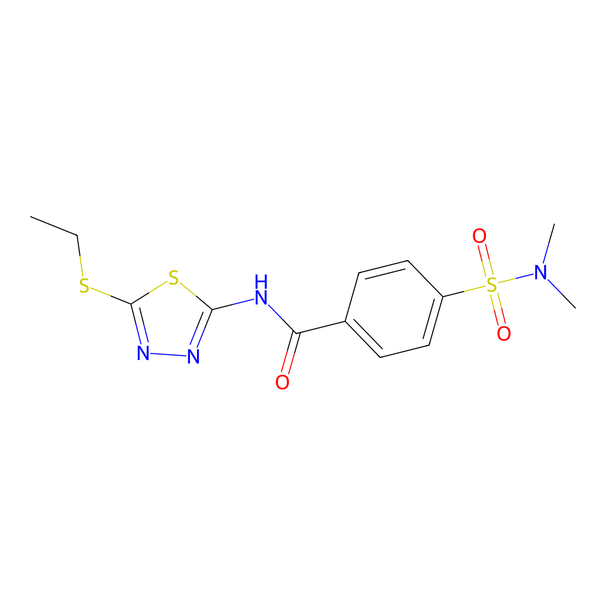 4-(dimethylsulfamoyl)-N-(5-ethylsulfanyl-1,3,4-thiadiazol-2-yl)benzamide molecular structure, CAS 392239-62-2