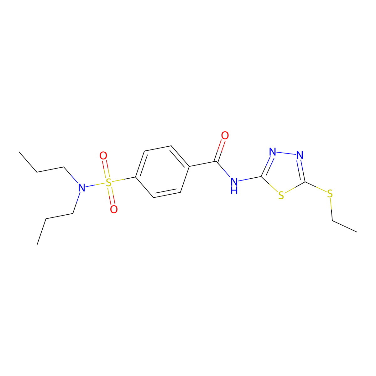 4-(dipropylsulfamoyl)-N-(5-ethylsulfanyl-1,3,4-thiadiazol-2-yl)benzamide molecular structure, CAS 392239-64-4