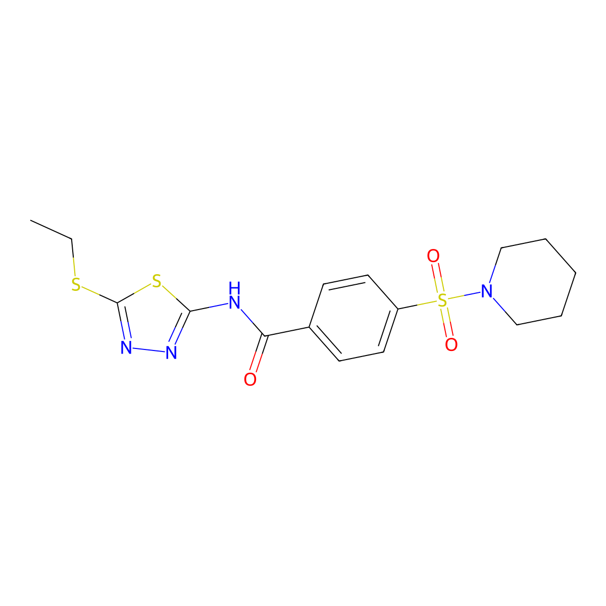 N-(5-(ethylthio)-1,3,4-thiadiazol-2-yl)-4-(piperidin-1-ylsulfonyl)benzamide molecular structure, CAS 392239-65-5