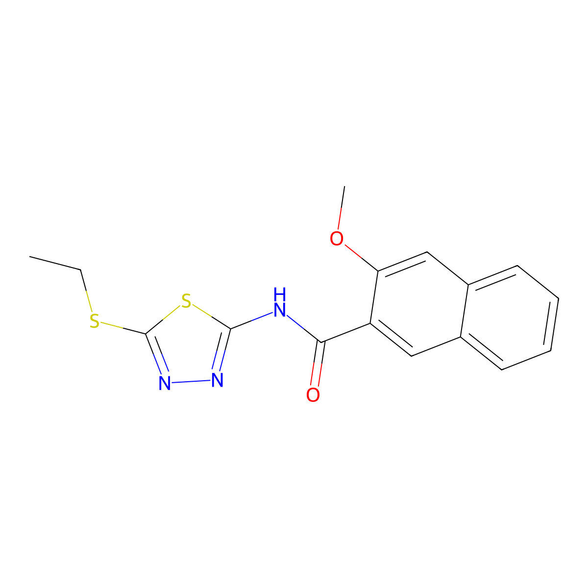 N-(5-(ethylthio)-1,3,4-thiadiazol-2-yl)-3-methoxy-2-naphthamide molecular structure, CAS 392239-70-2
