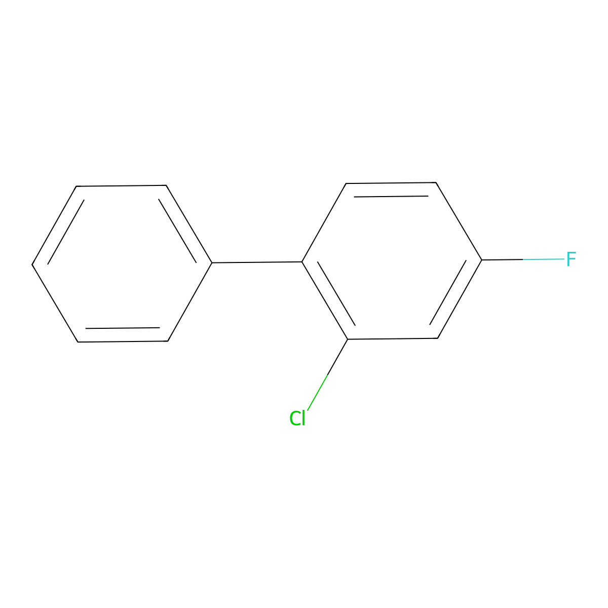 2-Chloro-4-fluoro-1,1'-biphenyl molecular structure, CAS 39224-17-4
