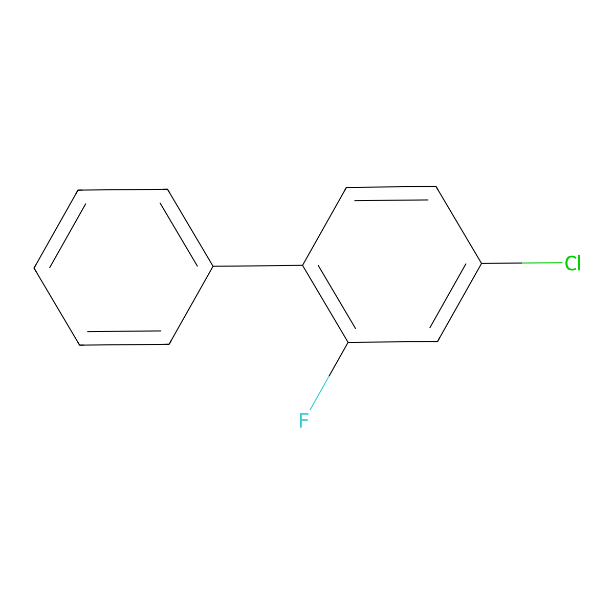 4-Chloro-2-fluoro-1,1'-biphenyl molecular structure, CAS 39224-18-5