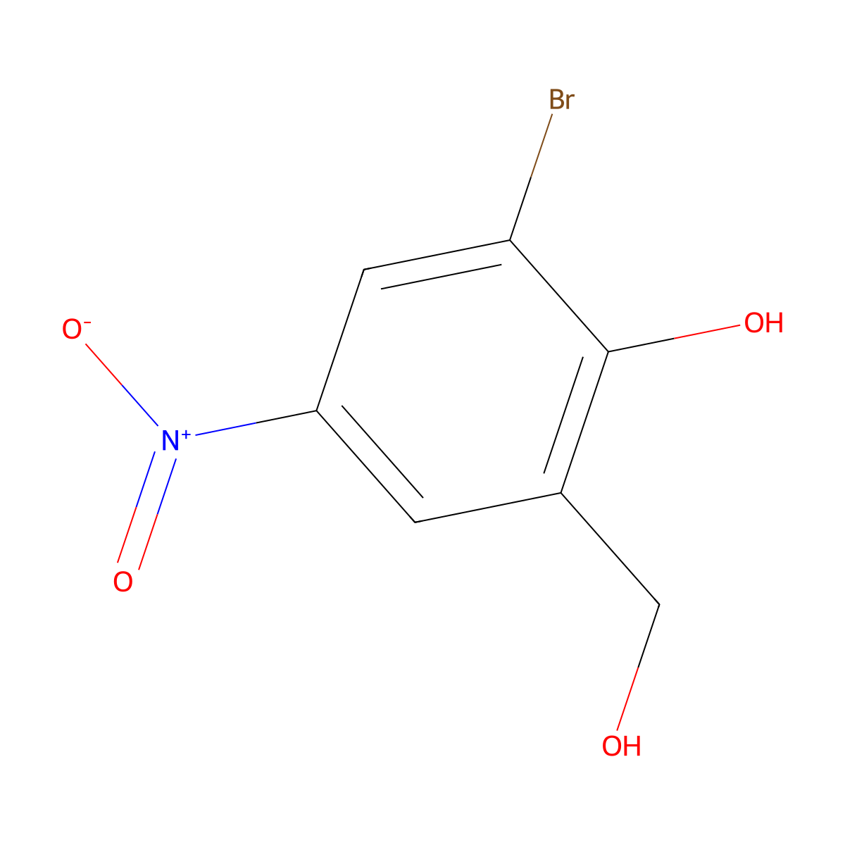 2-Bromo-6-(hydroxymethyl)-4-nitrophenol molecular structure, CAS 39224-62-9