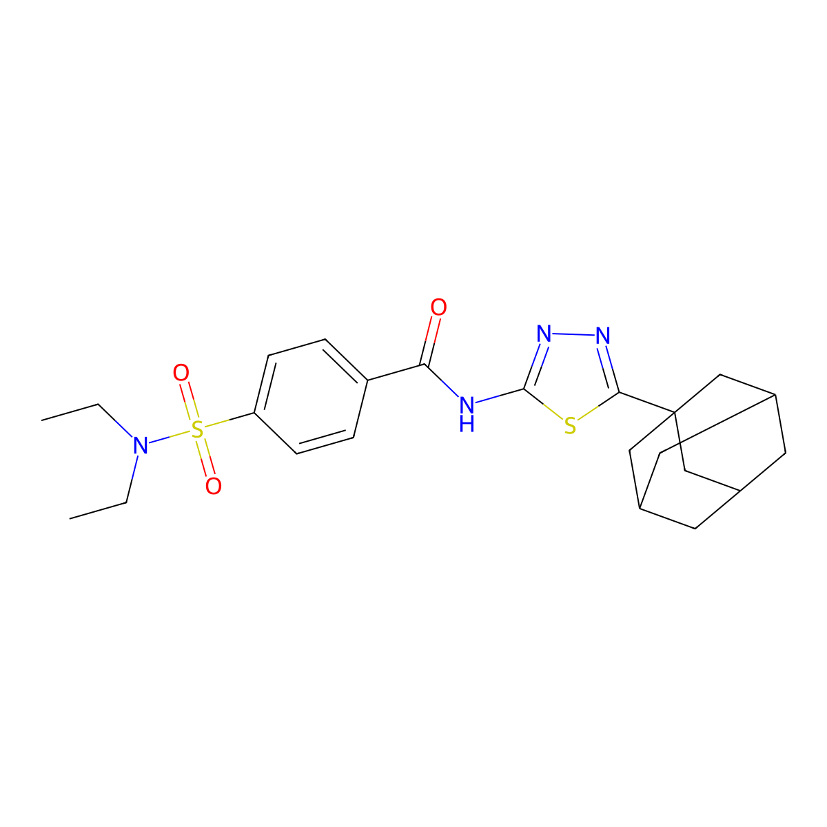 N-[5-(1-adamantyl)-1,3,4-thiadiazol-2-yl]-4-(diethylsulfamoyl)benzamide molecular structure, CAS 392240-46-9