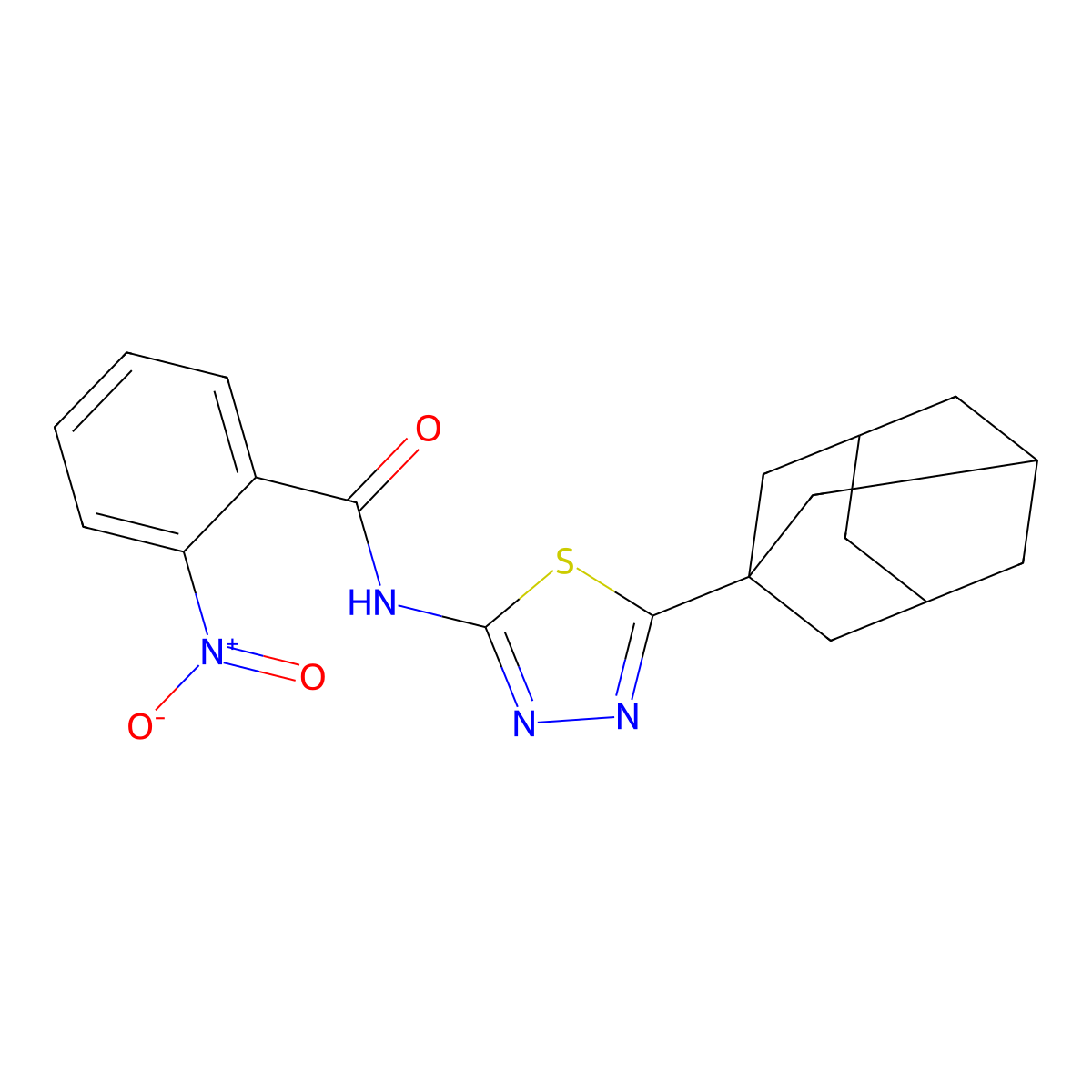 N-[5-(1-adamantyl)-1,3,4-thiadiazol-2-yl]-2-nitrobenzamide molecular structure, CAS 392240-71-0