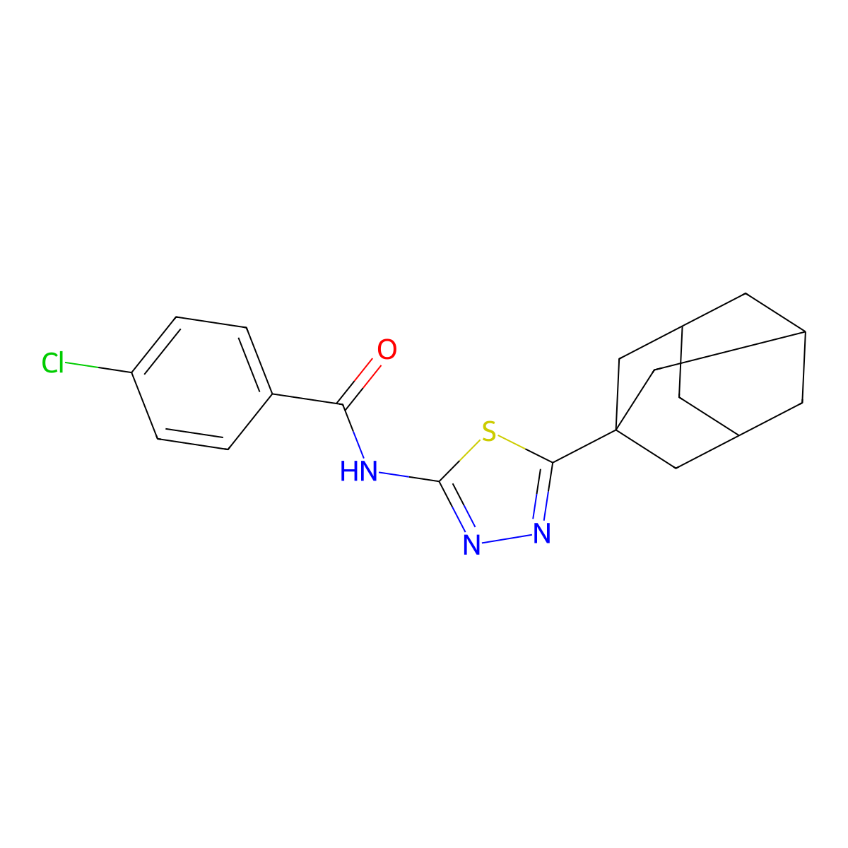 N-[5-(1-adamantyl)-1,3,4-thiadiazol-2-yl]-4-chlorobenzamide molecular structure, CAS 392240-76-5