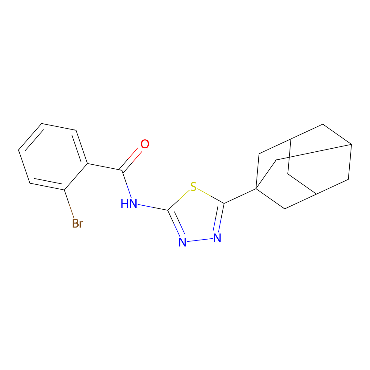 N-[5-(adamantan-1-yl)-1,3,4-thiadiazol-2-yl]-2-bromobenzamide molecular structure, CAS 392240-81-2