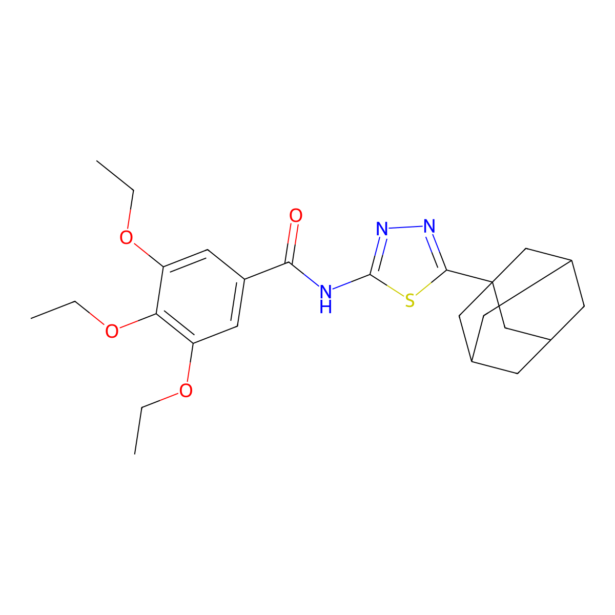 N-[5-(1-adamantyl)-1,3,4-thiadiazol-2-yl]-3,4,5-triethoxybenzamide molecular structure, CAS 392240-82-3