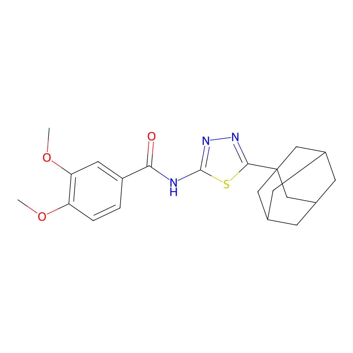 N-[5-(1-adamantyl)-1,3,4-thiadiazol-2-yl]-3,4-dimethoxybenzamide molecular structure, CAS 392240-84-5