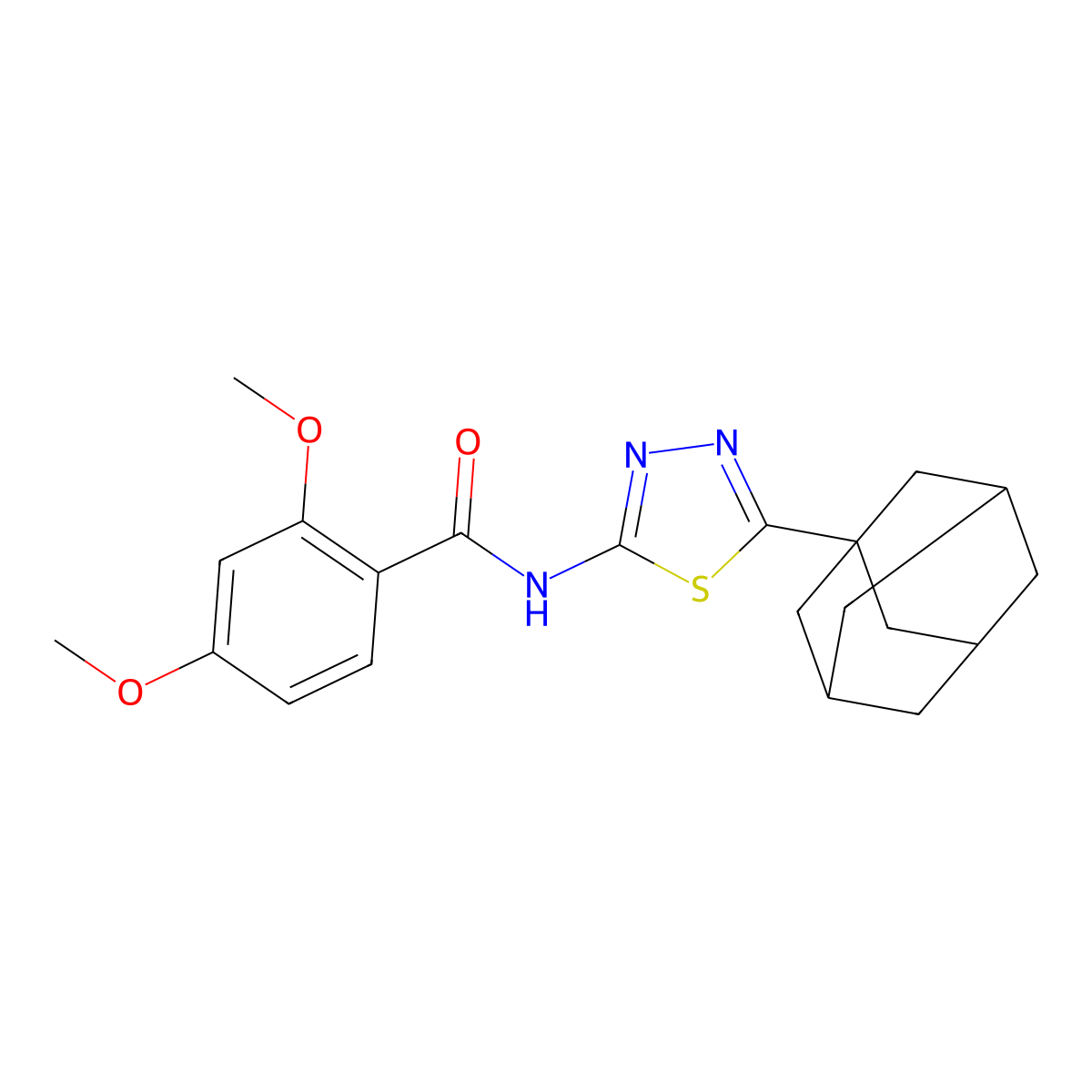 N-[5-(1-adamantyl)-1,3,4-thiadiazol-2-yl]-2,4-dimethoxybenzamide molecular structure, CAS 392240-86-7