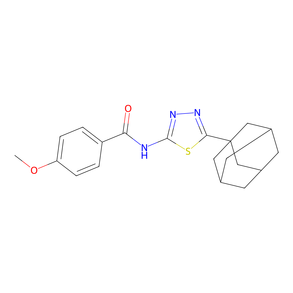 N-[5-(1-adamantyl)-1,3,4-thiadiazol-2-yl]-4-methoxybenzamide molecular structure, CAS 392240-87-8