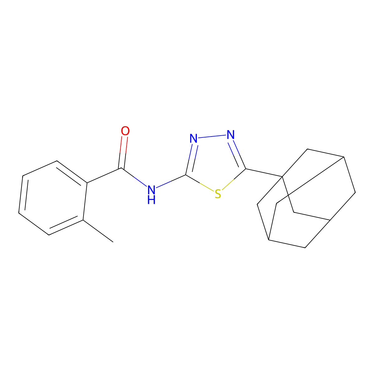 N-[5-(1-adamantyl)-1,3,4-thiadiazol-2-yl]-2-methylbenzamide molecular structure, CAS 392240-91-4