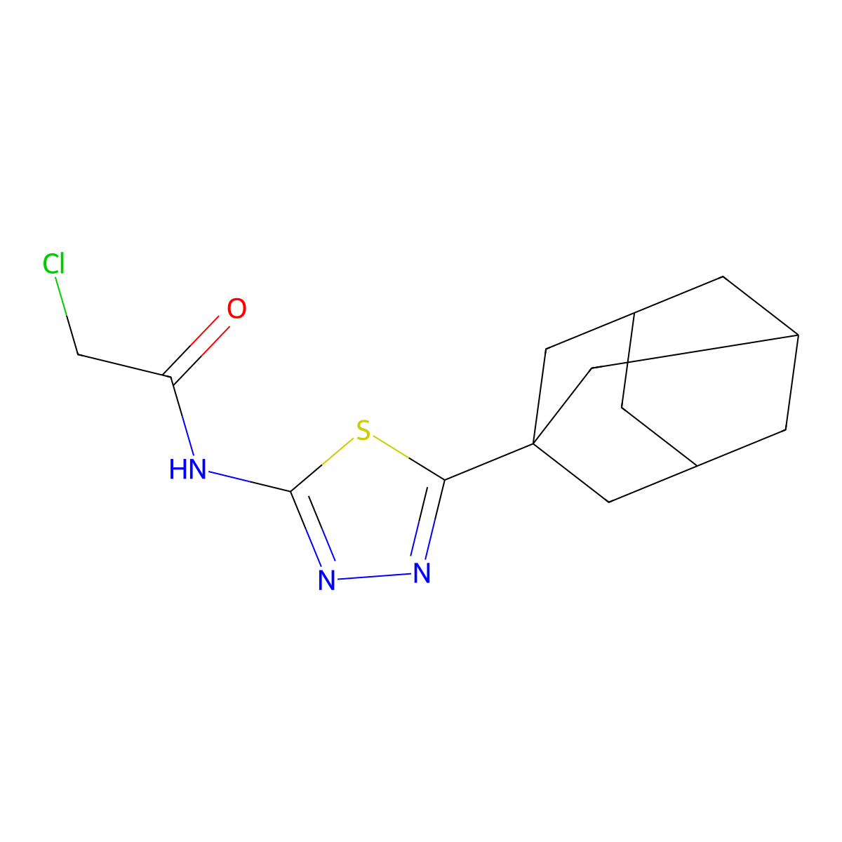 N-[5-(1-adamantyl)-1,3,4-thiadiazol-2-yl]-2-chloroacetamide molecular structure, CAS 392240-94-7