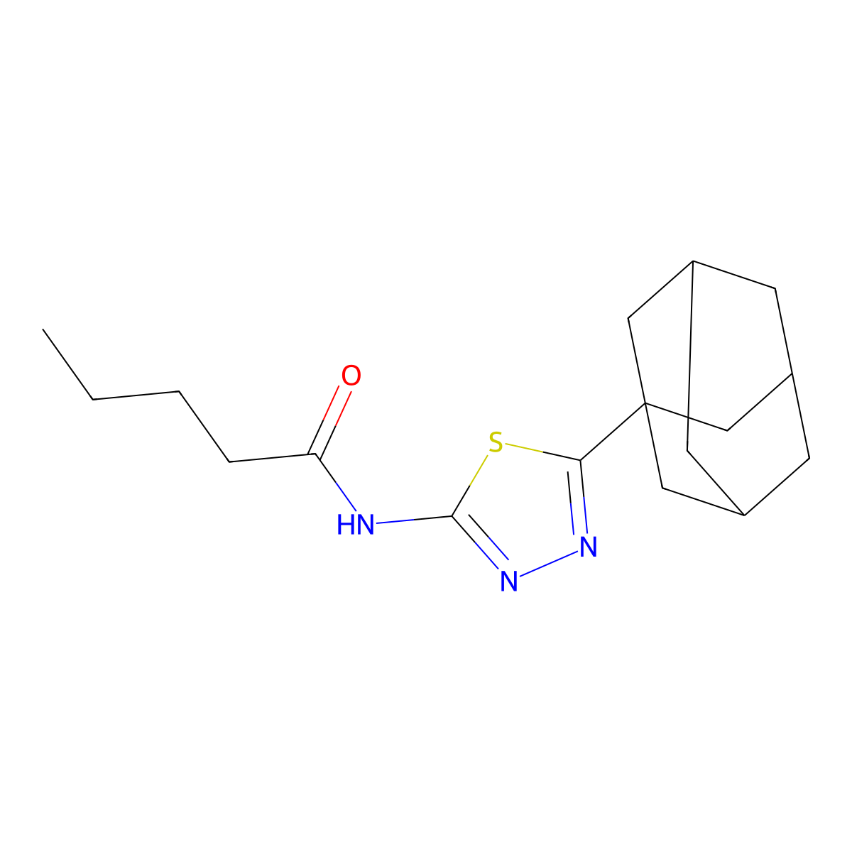 N-[5-(1-adamantyl)-1,3,4-thiadiazol-2-yl]pentanamide molecular structure, CAS 392240-95-8