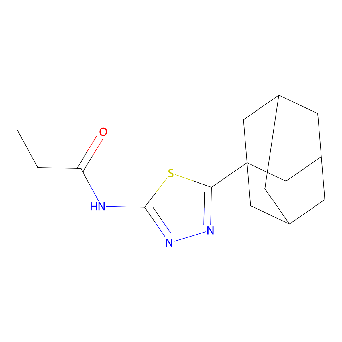 N-[5-(1-adamantyl)-1,3,4-thiadiazol-2-yl]propanamide molecular structure, CAS 392240-96-9
