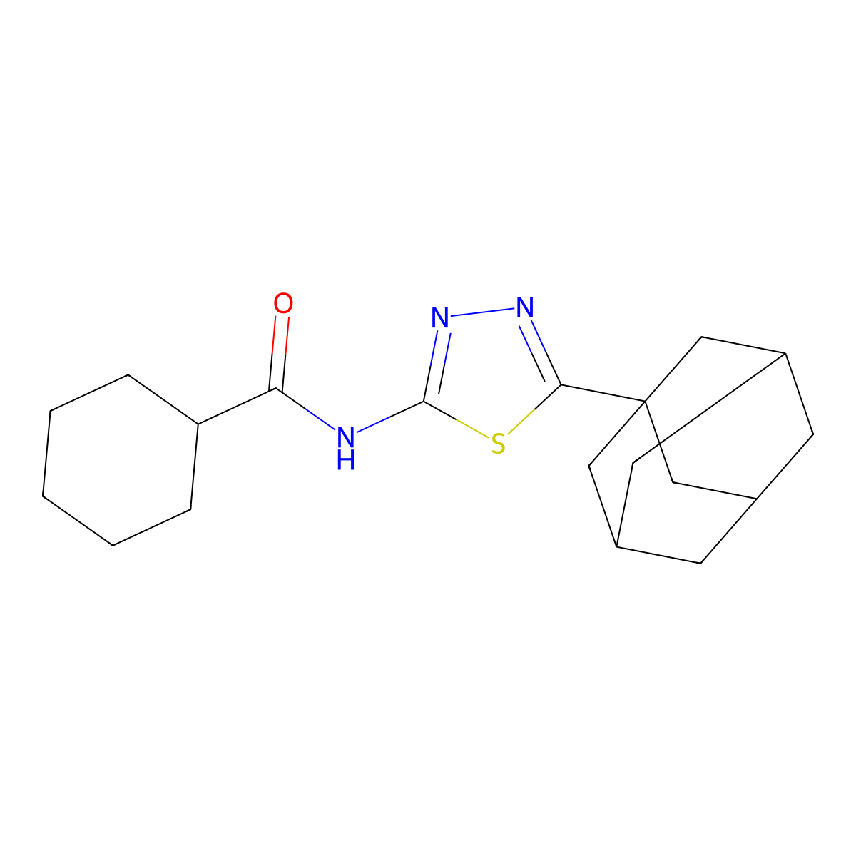 N-[5-(1-adamantyl)-1,3,4-thiadiazol-2-yl]cyclohexanecarboxamide molecular structure, CAS 392240-98-1
