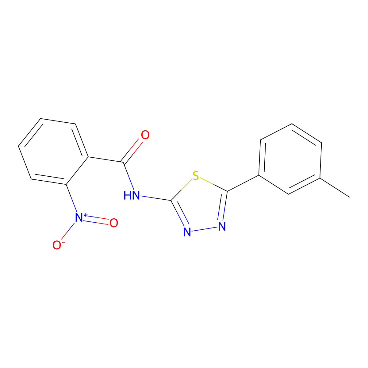 N-[5-(3-methylphenyl)-1,3,4-thiadiazol-2-yl]-2-nitrobenzamide molecular structure, CAS 392241-27-9