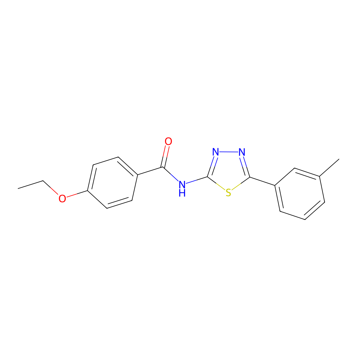 4-ethoxy-N-[5-(3-methylphenyl)-1,3,4-thiadiazol-2-yl]benzamide molecular structure, CAS 392241-37-1