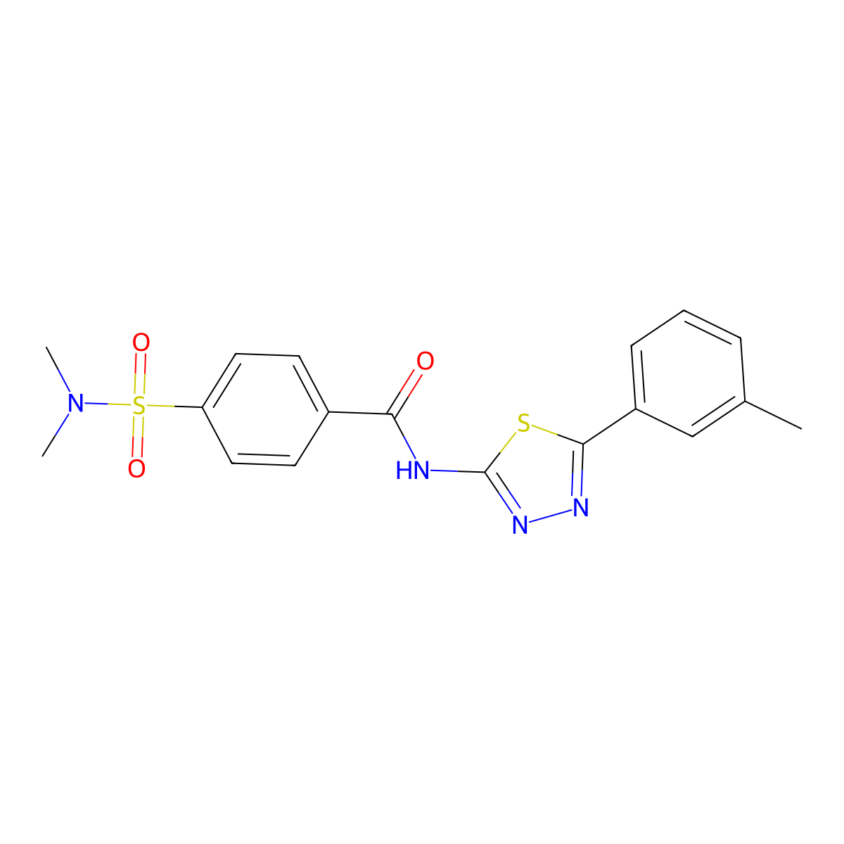 4-(dimethylsulfamoyl)-N-[5-(3-methylphenyl)-1,3,4-thiadiazol-2-yl]benzamide molecular structure, CAS 392241-42-8