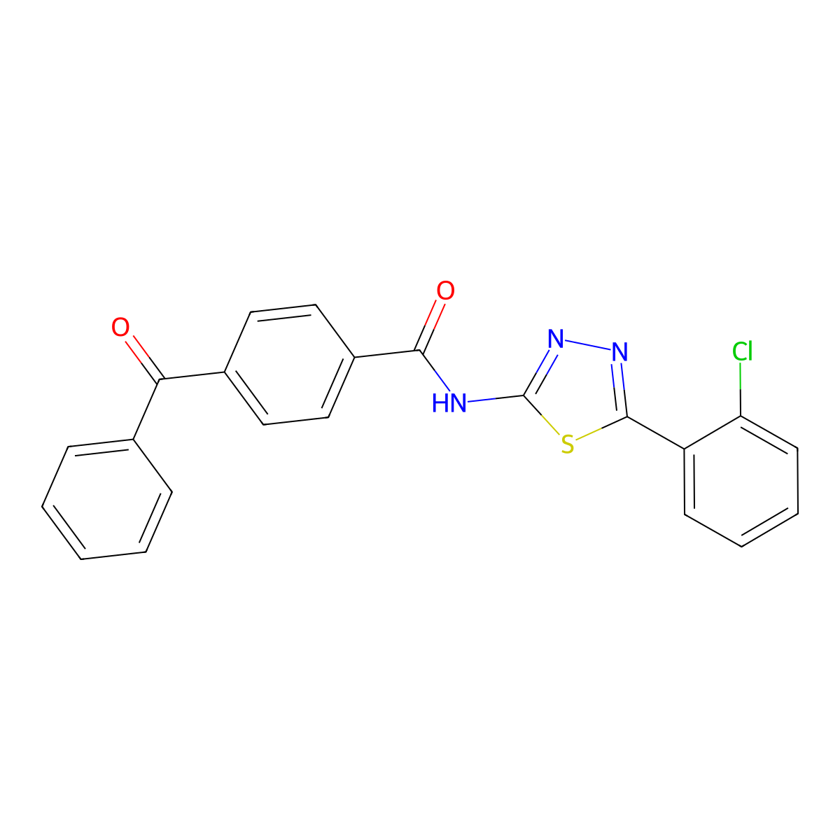 4-benzoyl-N-[5-(2-chlorophenyl)-1,3,4-thiadiazol-2-yl]benzamide molecular structure, CAS 392241-58-6