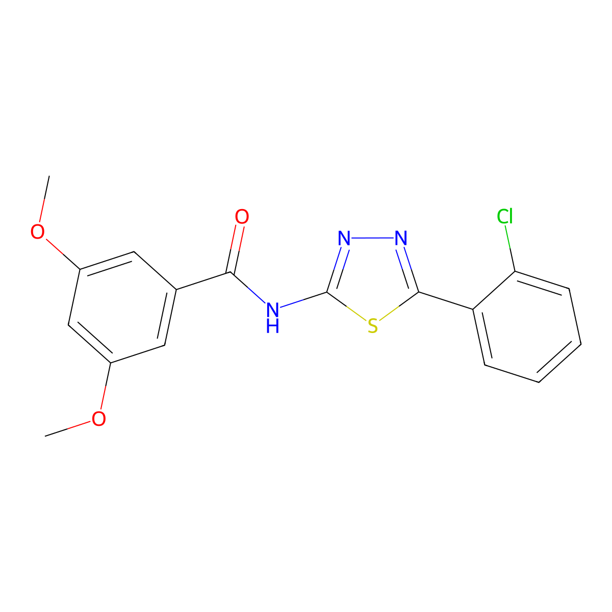 N-[5-(2-chlorophenyl)-1,3,4-thiadiazol-2-yl]-3,5-dimethoxybenzamide molecular structure, CAS 392241-69-9